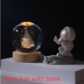 Cosmos Series Luminous Crystal Ball Night Light Desktop Ornament (Option: Santa Claus-6cm ball with base)