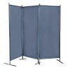 6 Ft Modern Room Divider, 3-Panel Folding Privacy Screen w/ Metal Standing, Portable Wall Partition XH