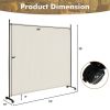 6 Feet Single Panel Rolling Room Divider with Smooth Wheels