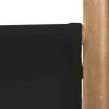 Folding 4-Panel Room Divider 63" Bamboo and Canvas