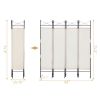 4-Panel Metal Folding Room Divider, 5.94Ft Freestanding Room Screen Partition Privacy Display for Bedroom, Living Room, Office