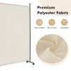 6 Feet Single Panel Rolling Room Divider with Smooth Wheels