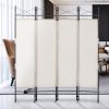 4-Panel Metal Folding Room Divider, 5.94Ft Freestanding Room Screen Partition Privacy Display for Bedroom, Living Room, Office