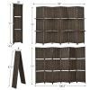 6 Panel Folding Weave Fiber Room Divider with 2 Display Shelves