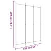 3-Panel Room Divider Anthracite 59.1"x78.7" Fabric