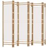 Folding 6-Panel Room Divider 94.5" Bamboo and Canvas