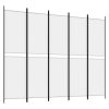 5-Panel Room Divider White 98.4"x78.7" Fabric