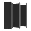 6-Panel Room Divider Black 118.1"x78.7" Fabric