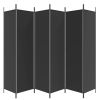 6-Panel Room Divider Black 118.1"x78.7" Fabric