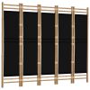 Folding 5-Panel Room Divider 78.7" Bamboo and Canvas