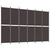 6-Panel Room Divider Brown 118.1"x78.7" Fabric