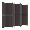 6-Panel Room Divider Brown 118.1"x78.7" Fabric