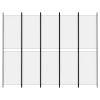 5-Panel Room Divider White 98.4"x78.7" Fabric