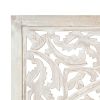 Hand carved 3-Panel Room Divider White 47.2"x65" Solid Mango Wood