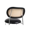 Dining Room Chairs, Modern Industrial Upholstered Chairs Mid Century Leisure Chair with Rattan Backrest for Kitchen Living Room Wine Bar (Set of 2)