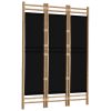 Folding 3-Panel Room Divider 47.2" Bamboo and Canvas