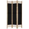 Folding 3-Panel Room Divider 47.2" Bamboo and Canvas