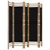 Folding 5-Panel Room Divider 78.7" Bamboo and Canvas