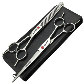 Poodle Professional Pet Grooming Tools (Option: Silver Thinning Scissors)