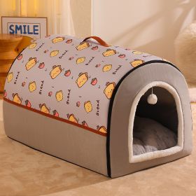 Warm Enclosed Removable And Washable Corgi And Shiba Inu House (Option: Strawberry Toast-L)