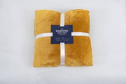 Elegant Double-sided Flannel Blanket Soft Four Seasons Universal Cover Blanket Air Conditioning Blanket (Option: Turmeric-165cmx203cm)