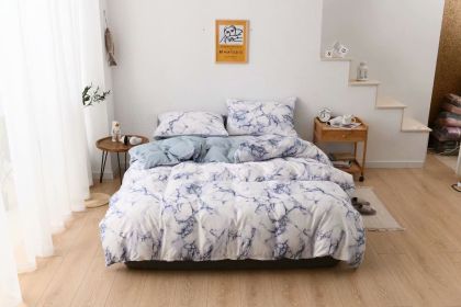 Three-piece Bedding Set Printed Home Textile (Option: 201 Blue-210x245cm)