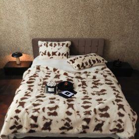 Altan Long-haired Rabbit Fur Short Velvet Cover Blanket Affordable Luxury Style (Option: Cow Caramel-Blanket 160x200cm)