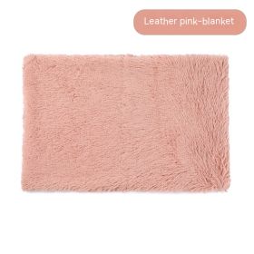 Pet Blanket Dog Bed Cat Winter Thermal Blanket (Option: Leather Pink Blanket-L)