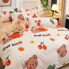 Student Dormitory Single Duvet Cover Autumn And Winter (Option: Cherry Rabbit-2.0bed)