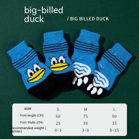 High Quality Non-slip Sole Socks Teddy Corgi Cat Supplies 4 Pack (Option: Big Mouth Duck-L)